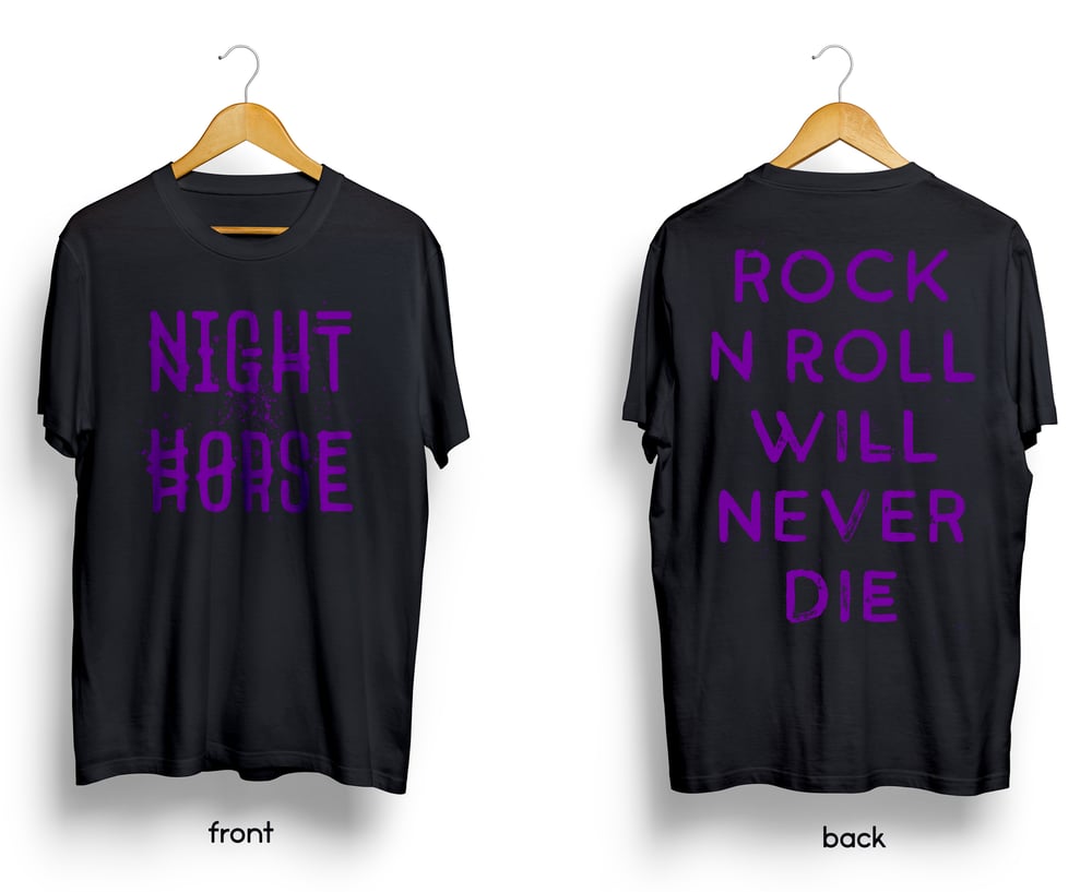 NIGHT HORSE "Rock n Roll Will Never Die" t-shirt