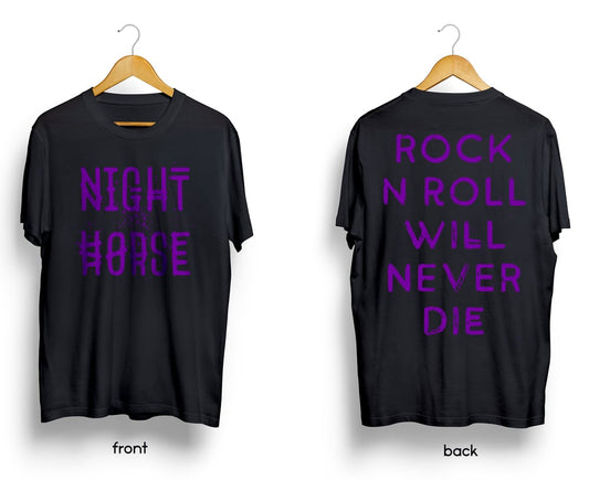 NIGHT HORSE "Rock n Roll Will Never Die" t-shirt